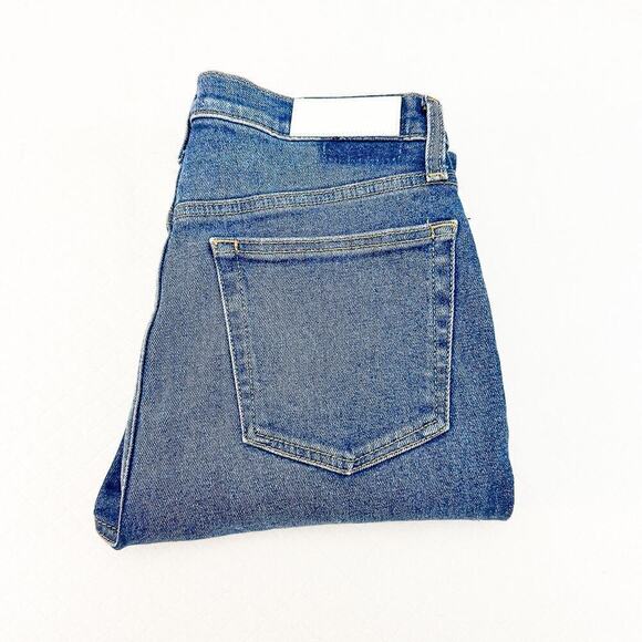 Re/Done 90s High Rise Ankle Crop Button Fly Vintage Wash Denim Jeans Size 29